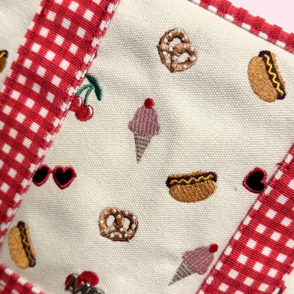 Summer Fair Madden Girl Mini Tote NWT Canvas Summer Red Gingham Cross Body Bag - Picture 8 of 12